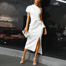 Summer Women Sexy Party Dress Solid Color Lace Up Off Shoulder Dress Plus Size plus size color block open shoulder dress
