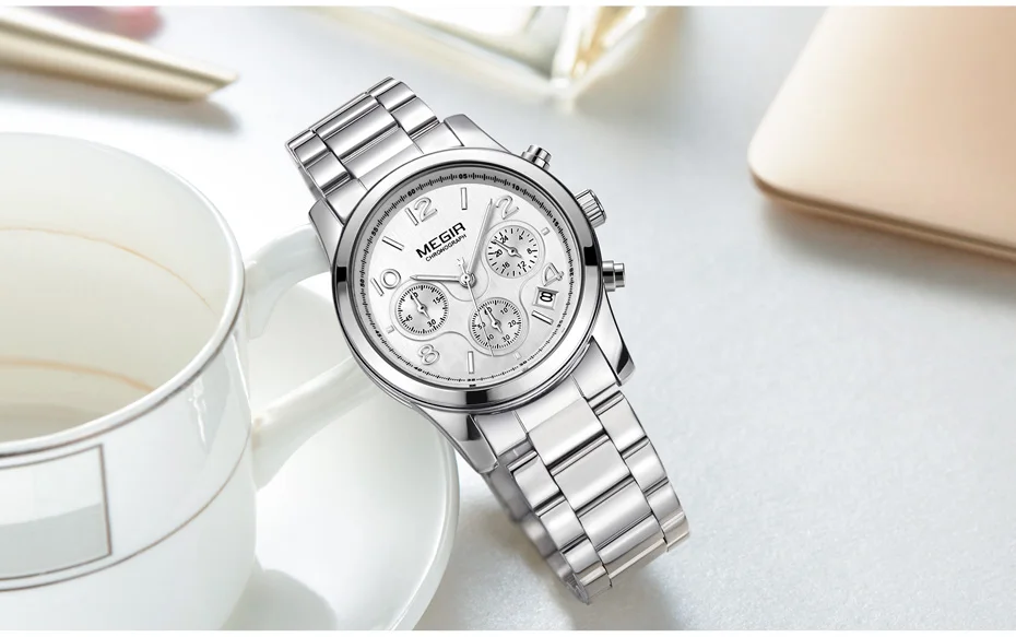 MEGIR хронограф, женские часы, Relogio Feminino, роскошный бренд, женские спортивные наручные часы, часы для влюбленных девушек, наручные часы Hour xfcs