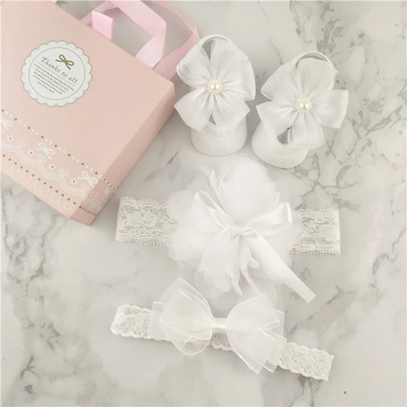 NEW STYLE FASHION HEADBANDS WITH BOW SOCKS SET BABIES GIFT | Детская одежда и обувь