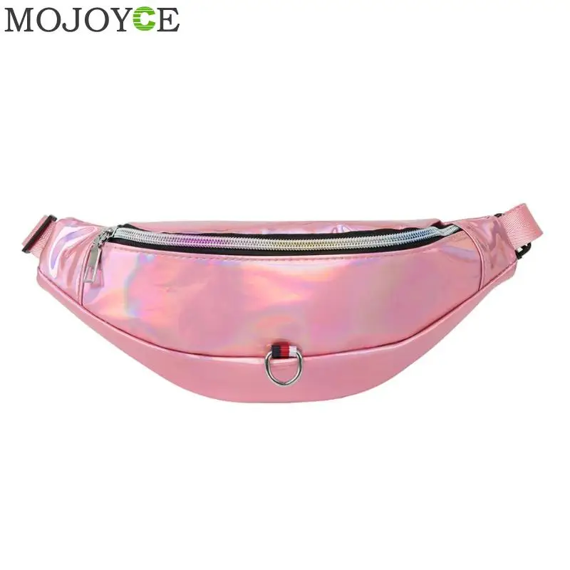 

Holographic Fanny Pack Women Pink Silver Waist Bag Female Belt Bag Casual Shoulder Waist Chest Bags Waist Packs Laser Chest