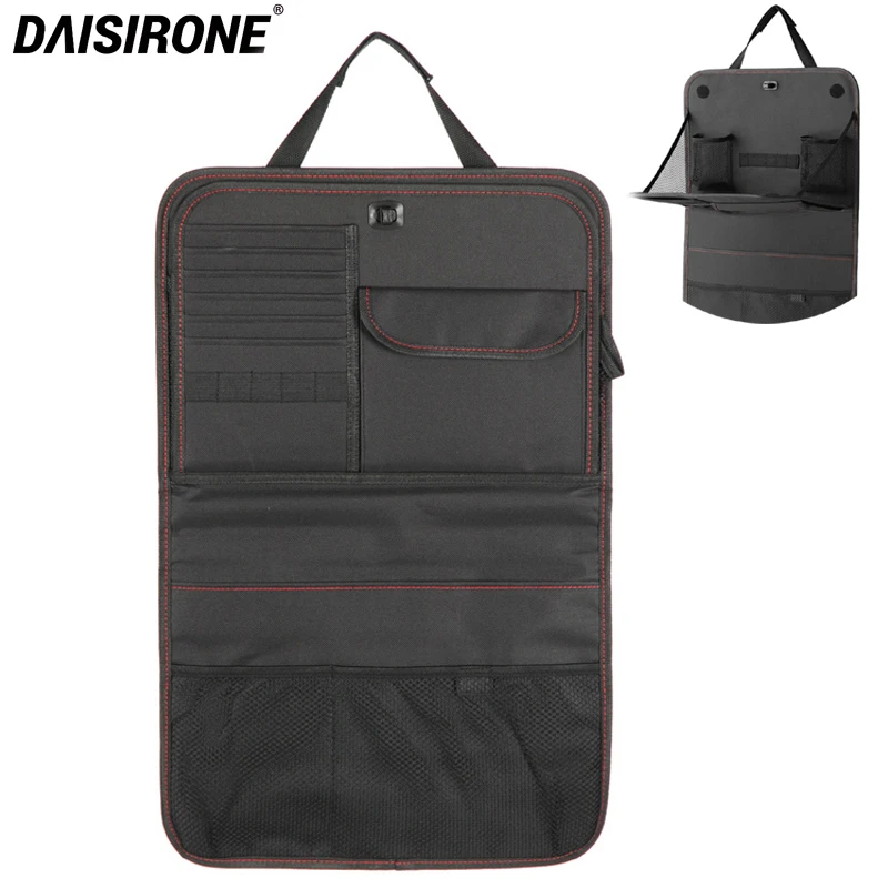 

Car Seat Back Organizer Hanging Bag Universal Auto Multi-pocket Pad With Tray Foldable Table Storage Cup Holder For Baby Kids