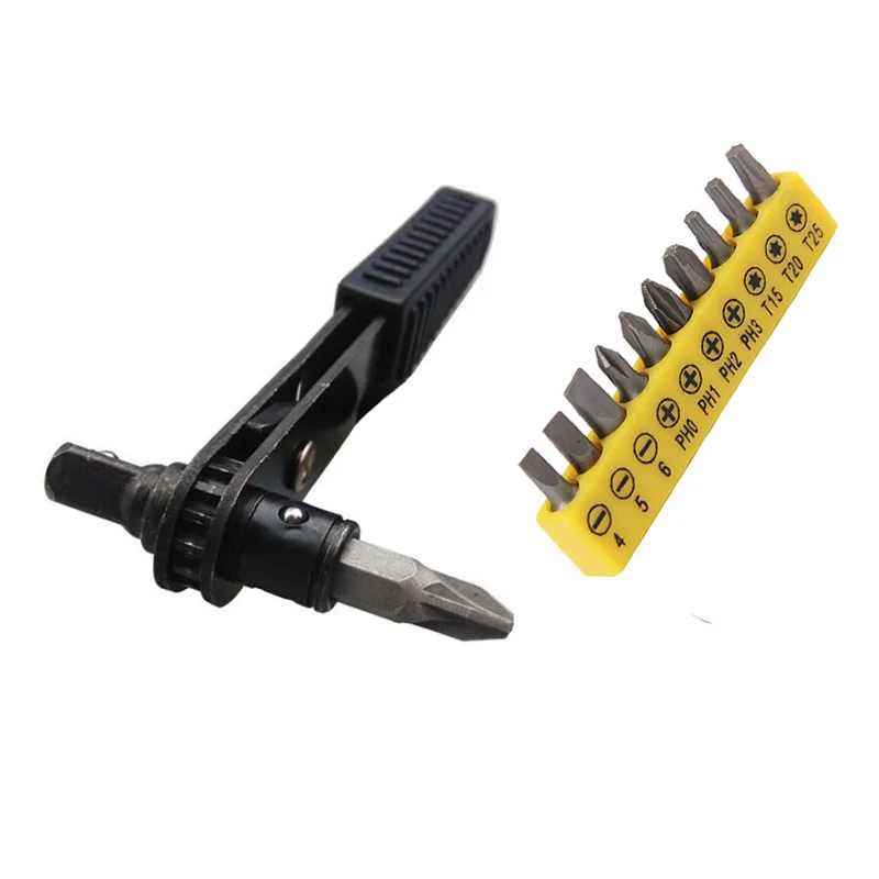Flexsteel 11 шт./компл. 1/4 привод Мини Размер трещотка правый угол отвертка + 10 шт. CRV
