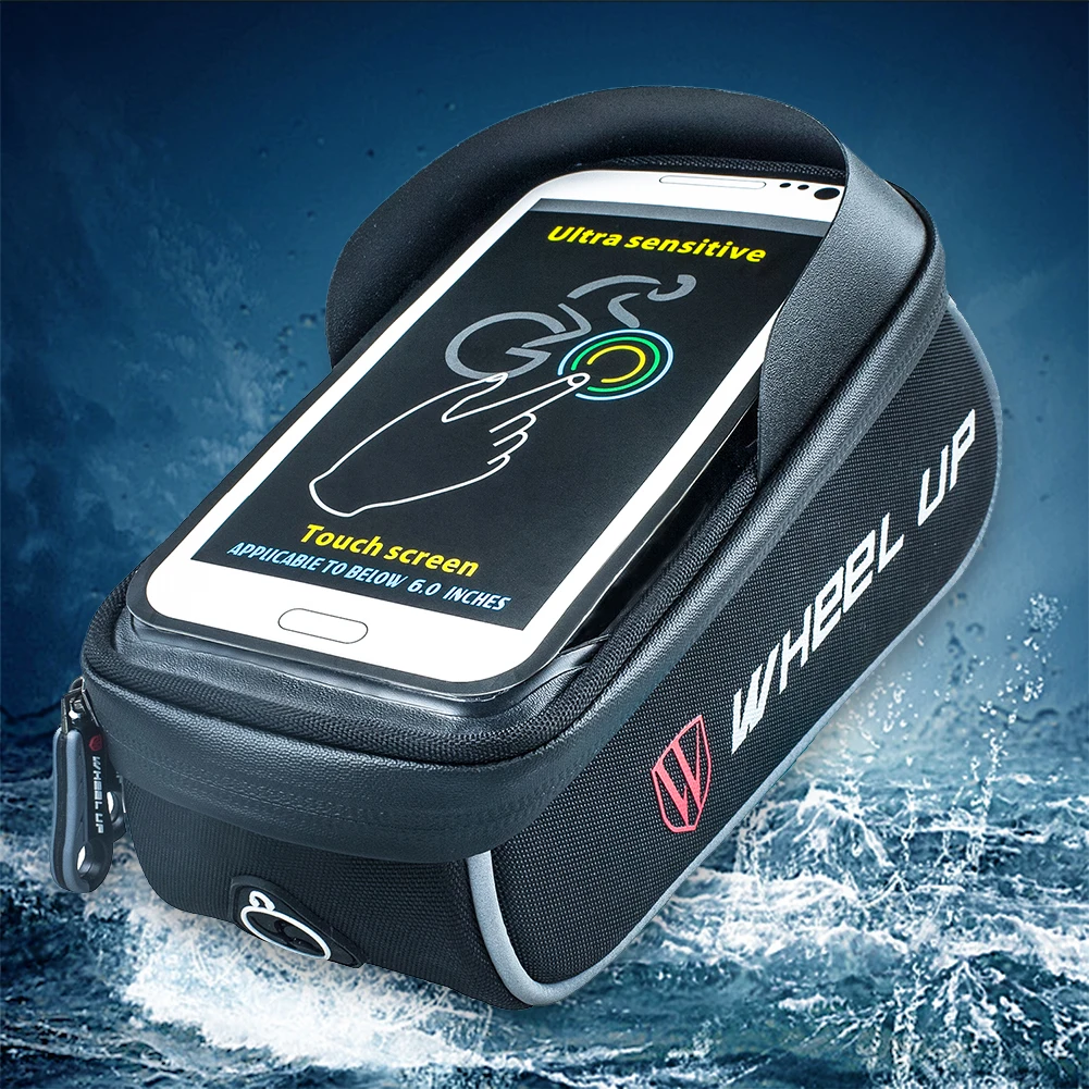 Best Waterproof Bicycle Bag Basket Pannier Frame Tube Handlebar Bag High Sensitive Touch Screen Double Zipper Cycling Bags 6