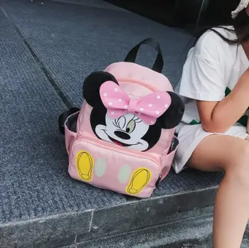 

Fashion Pink Minnie Girls School Bag Cute Cartoon Kindergarten Preschool Schoolbag For Children Kids Backpack Bags