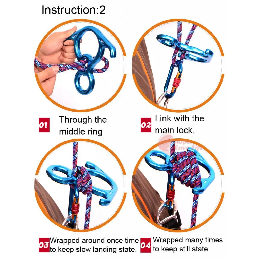 Cena Nowy 50KN ze stopu aluminium ze stopu magnezu, rysunek 8 Descender do wspinaczki wspinaczka Rescue dostęp linowy Abseil wspinaczka akcesoria