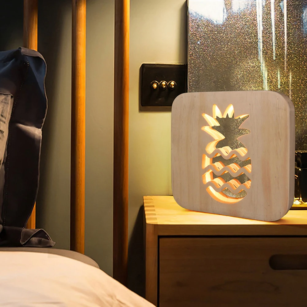 Wooden Pineapple Night Light Image 3
