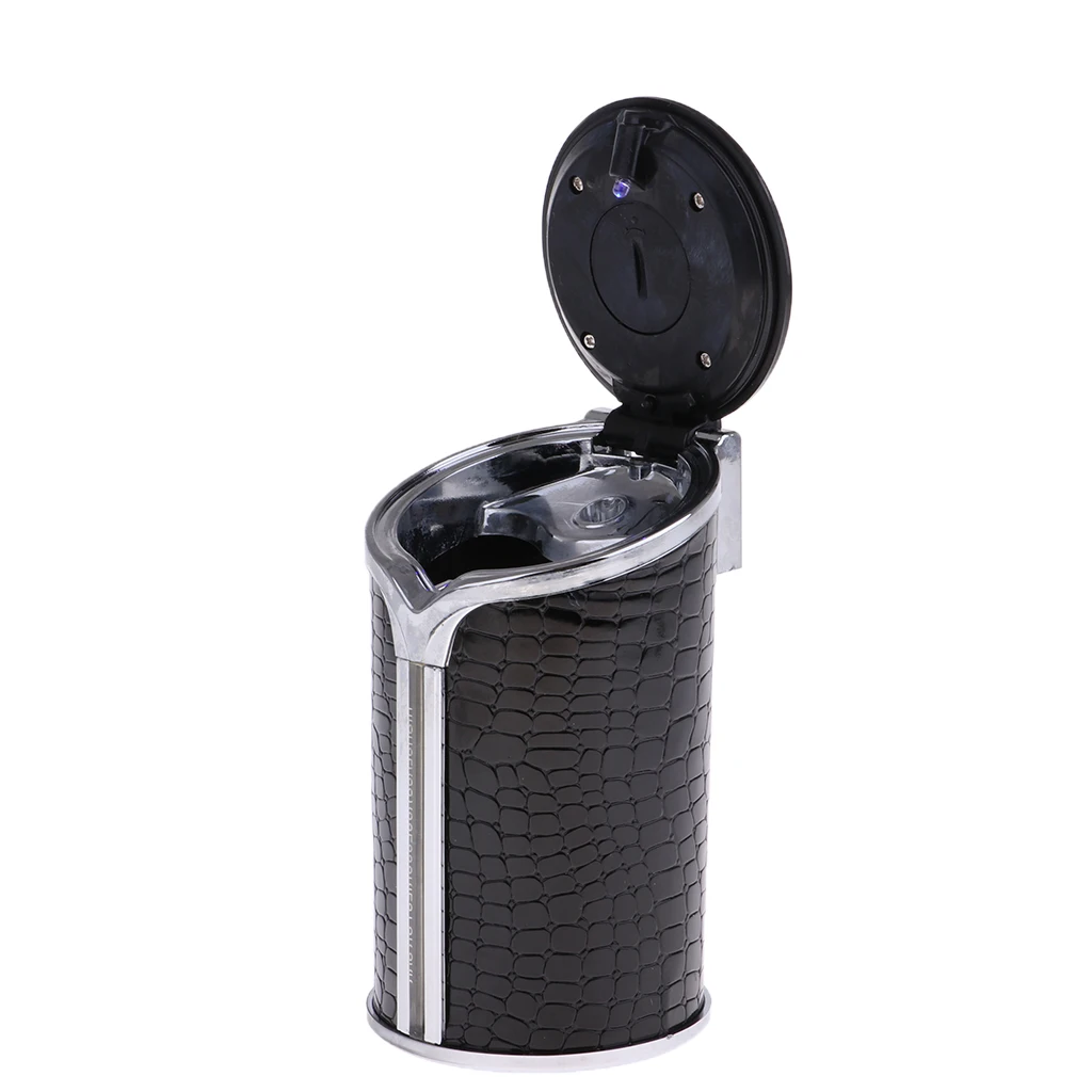 2 Pcs Portable Cylinder Ashtray Self Extinguishing Cigarette Ash Bin Car Bucket Holder Smoke Bin Travel Office Vehicle 2 Colors