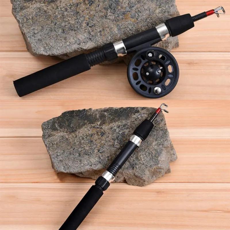 Рыболовная удочка, приманка, спиннинг, ультра-короткая телескопическая удочка для подледной рыбалки, черная ручка EVA