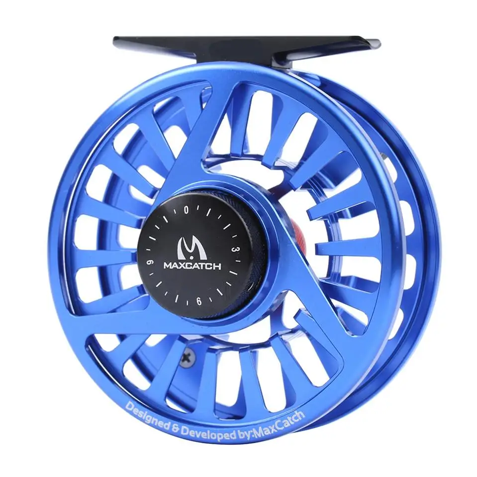 Maximumcatch AVID 1-9WT Обработанная алюминиевая катушка для мух с микро регулировкой, светильник, вес, рыболовная катушка и катушка - Цвет: BLUE REEL