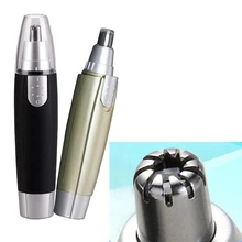 Безопасный эпилятор, машинка для стрижки волос для лица и ушей, электрический триммер для волос в носу для взрослых, вращающийся электрический триммер для волос в носу, триммер для волос в носу