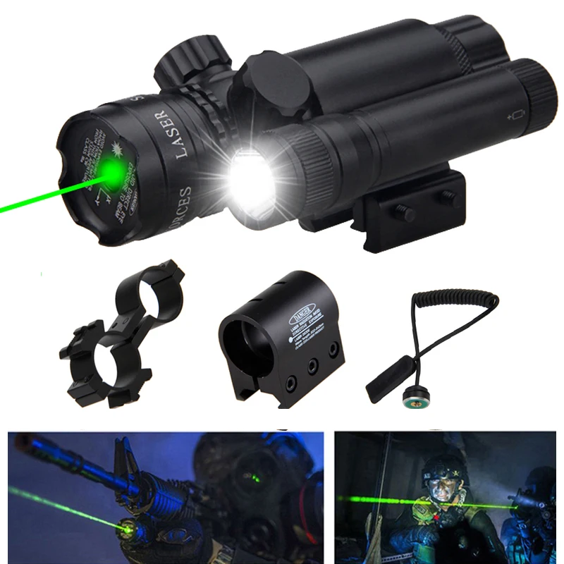 الليزر التكتيكي جبل النقطة الخضراء البصر بالليزر بندقية نطاق المسدس 20 ملليمتر Airsoftsport السكك الحديدية و برميل مفتاح ضغط جبل