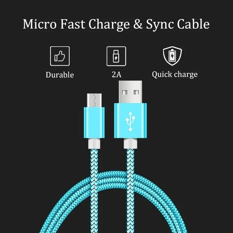 Нейлоновый 5Pin Micro USB кабель для синхронизации данных и зарядки Huawei MediaPad T2 / Pro Honor