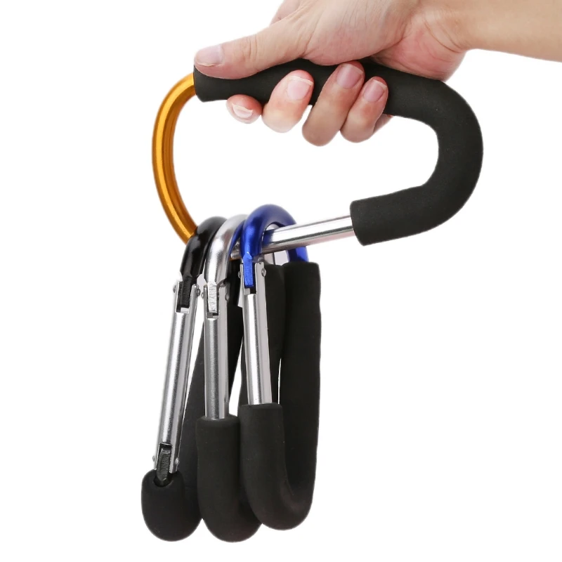 Большая губка-карабин для детской коляски, вешалка с ручкой для коляски, сумка для покупок, крючок