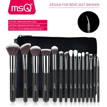 2/15pcs Makeup Brushes Set With PU Leather Case 1