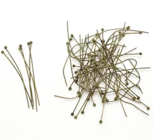 Frete Grátis 400 pcs Antique Bronze Bola de Cabeça Pinos Achados 45x0.5mm (calibre 24), Jewelry Making Achados Atacado
