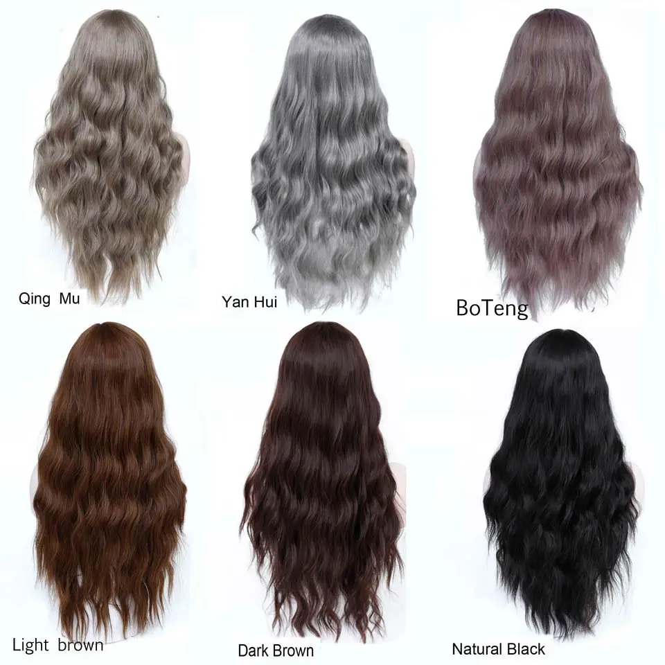 DIFEI 26'' Long Curly Colored Hair Wigs Heat Resistant Synthetic Wigs For Black White Women Natural Female Hair Pieces