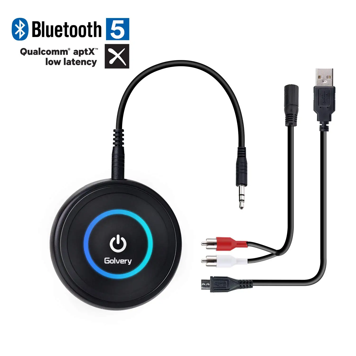 2-в-1 комплект громкой связи Bluetooth V5.0 Аудио HDMI передатчик и приемник с APTX с низкой задержкой, Беспроводной Aux адаптер для домашней стереосистеме ТВ наушников