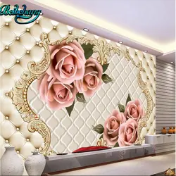 Beibehang Европейский Стиль Мягкие розы гостиная задний план стены картины на заказ росписи обоев украшения