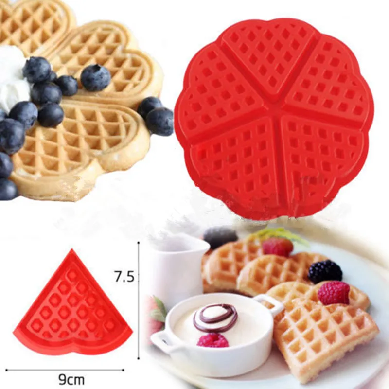 Waffle Molds Heart shaped Waffles Mold 5 Cavity Bundt Oven Muffins Cake