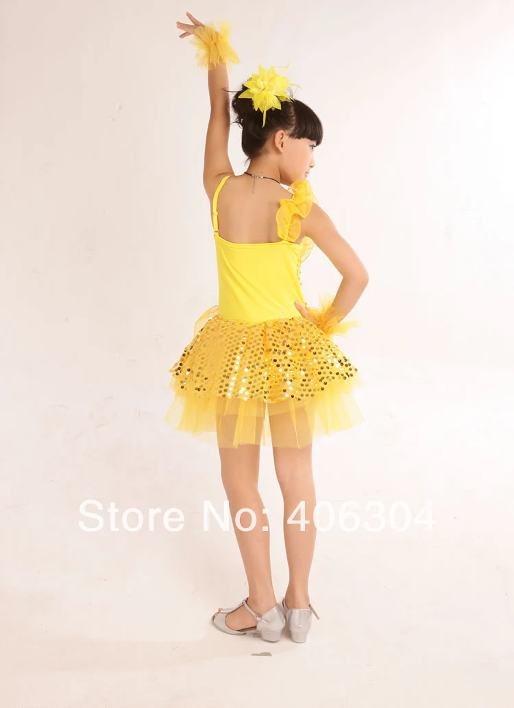 Ярко-розовое, голубое, желтое детское платье для латинских танцев с воланами платья с блестками для девочек цветок на запястье костюм для свадебной вечеринки
