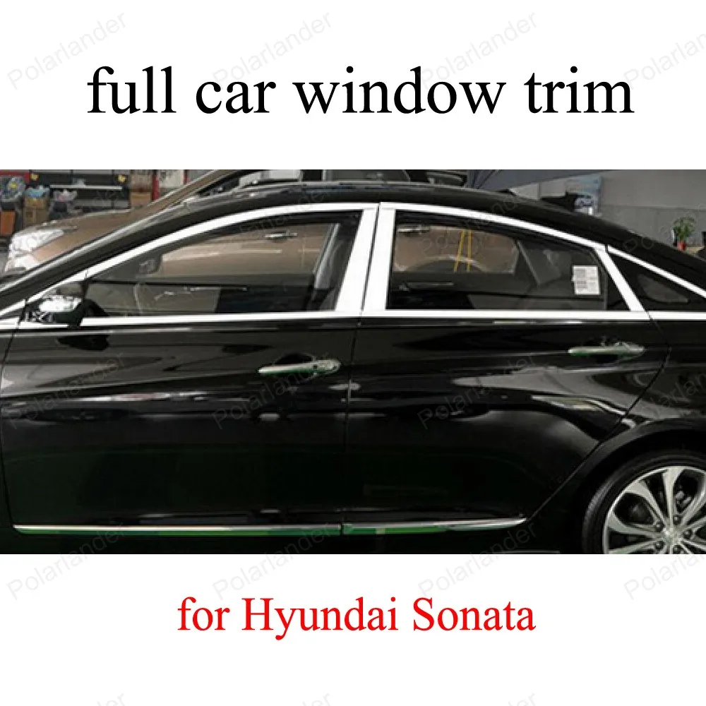 

Exterior Accessories with center pillar full Window Trim Stainless Steel Decoration Strips for H-yundai Sonata