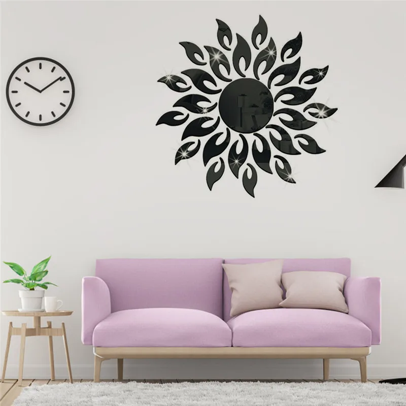 Removable Plastic Material Sun Mirror Wall Stickers Reflective Sticker Room Decoration Wall Stickers Home Decor Living Room