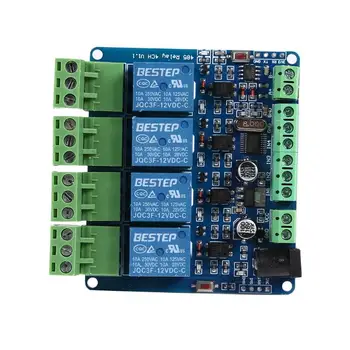 

Modbus RTU 4 Way Relay Module 4 Switch Volume Road Input 485 Communication
