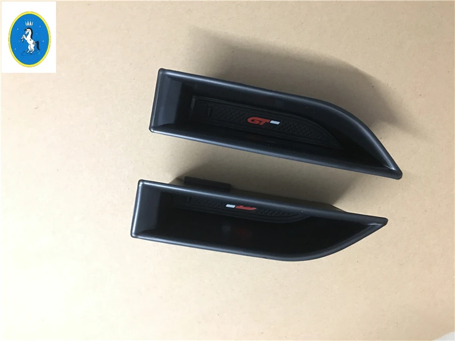 

Plastic ! 2 Pcs For Peugeot 3008 3008GT 2017 High Quality Car Door Storage Pallet Armrest Container Box Molding Trim