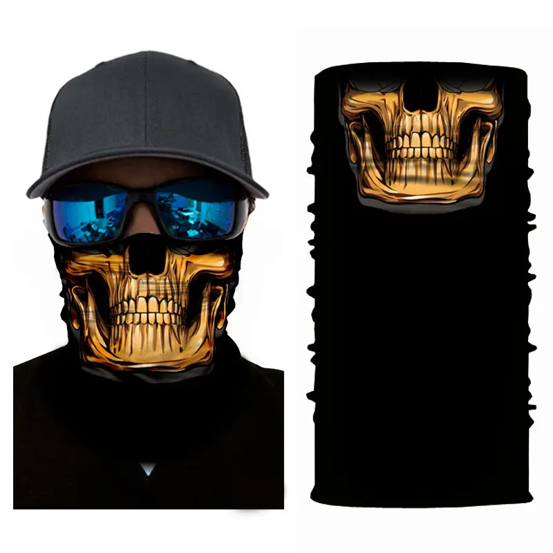 Nuoxintr Magic Head Face Mask Seamlessly Skull Halloween Scarf Mask Windproof Biker Motorcycle Scarf Outdoor Bandana Headband