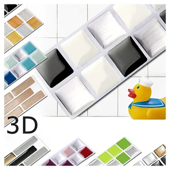 

Vividtiles 6 Sheet Home DIY Decor Vinyl Sticker 3D Peel and Stick Square Mosaic Tiles