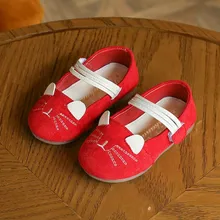 

2018 Children Shoes Girls Flat Shoes Lovely Cat Bunny Princess Flat Fashion Hook& Loop Toddler Kids Flat Shoes Girl Baby Shoes
