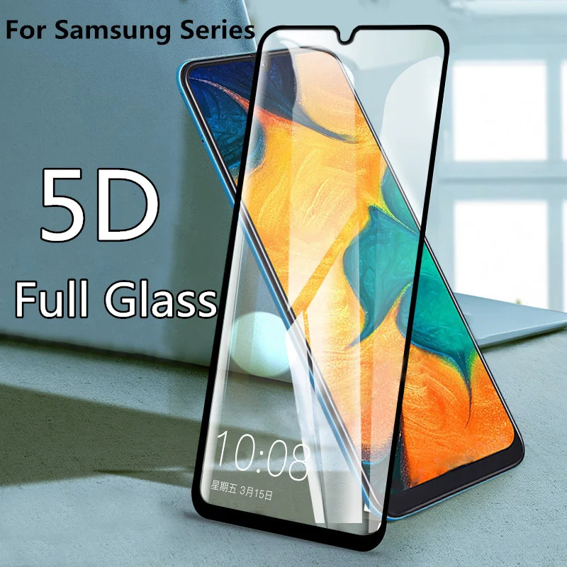 

5D Tempered Glass Film for Samsung A50 SM-A505F A30 A10 Full Cover HD Screen Protector for Samsung Galaxy M10 M20 M30 S10E A8S