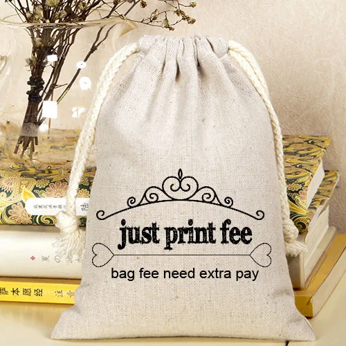 Linen Jute Velvet Drawstring Bag print fee , just print fee not including bag fee drawstring waist mixed print skirt