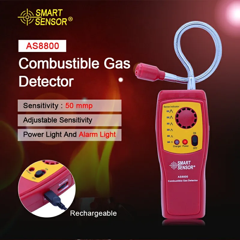 AS8800 Digital combustible gas analyzer hand held port flammable gas