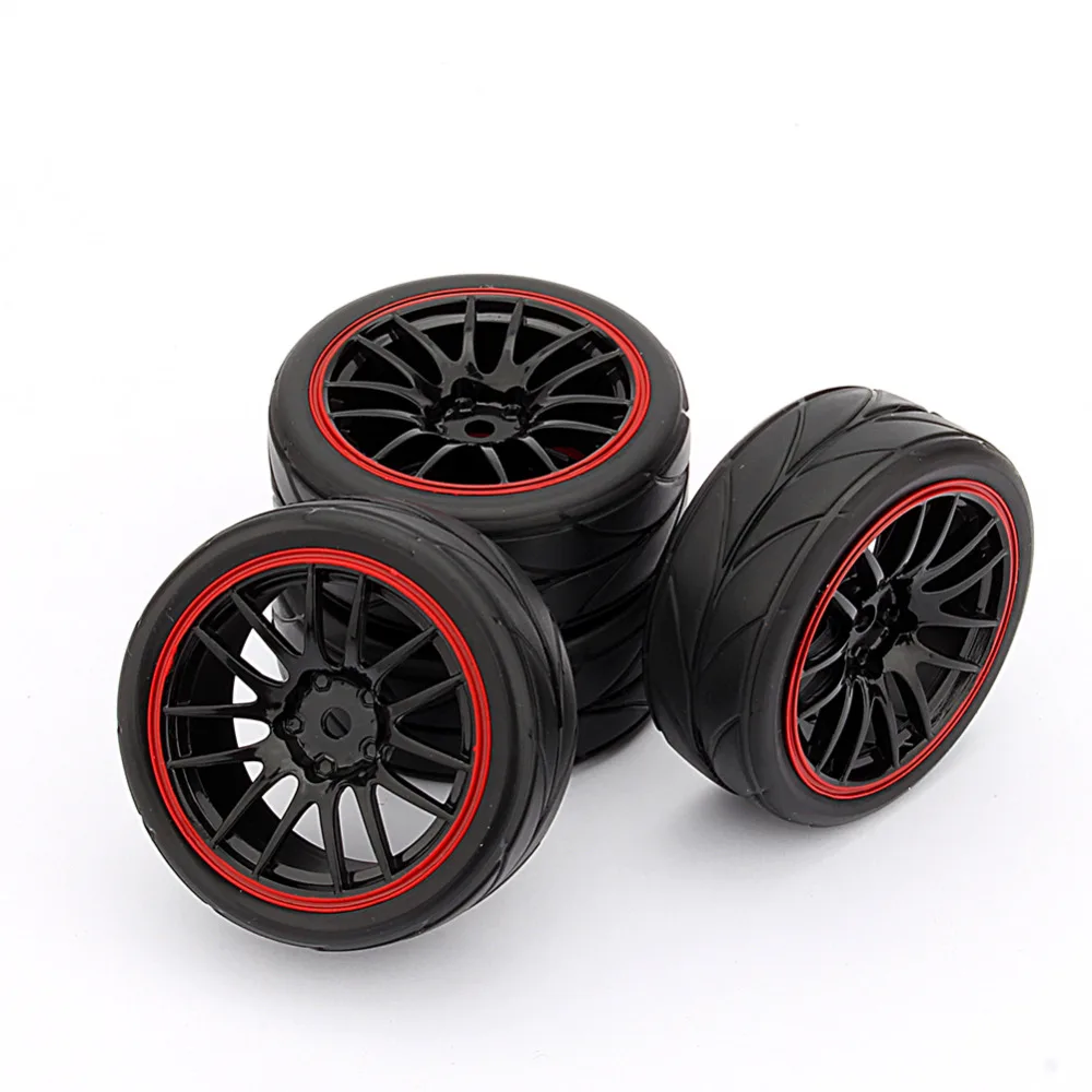 4 шт. обода колеса резиновые шины для автомобиля на дороге Fit HSP HPI 9068-6081 RC 1/10
