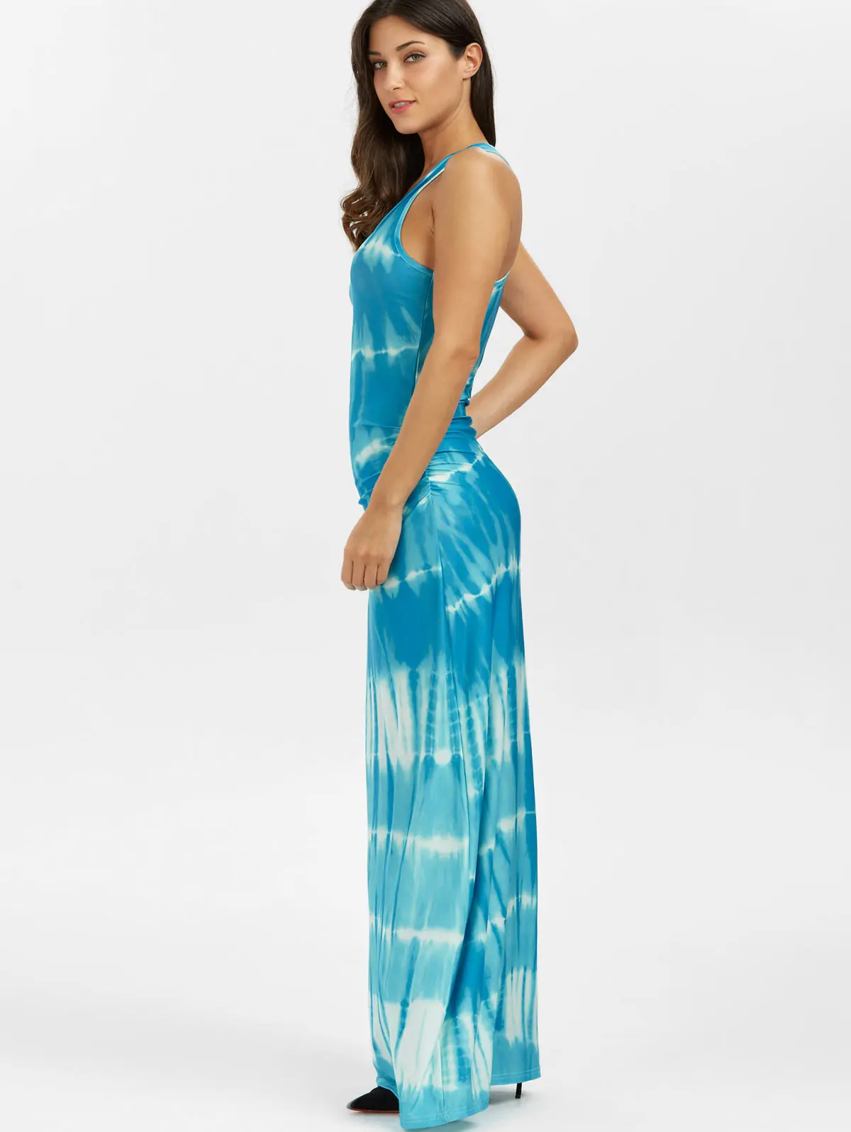 Wipalo Пляжное длинное женское платье с принтом тай-дай лето