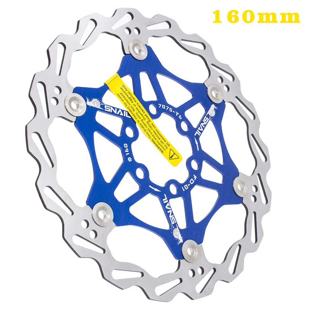 Велосипедный тормозной диск ротор 180 мм 160 мм адаптер горный велосипед MTB DH 6-7 дюймов плавающий дисковый тормоз ротор велосипедный ротор - Цвет: 160mm-6 inch-blue