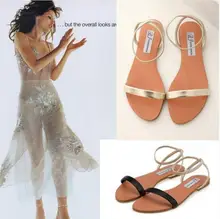 Las mujeres Peep Toe Sandalias de Gladiador 2016 Verano Pisos de Moda Casual Zapatos de Mujer Zapatos de Las Señoras de Playa Chanclas Zapatos Mujer Verano