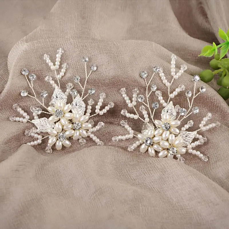 

2pcs Shoe Clip Pearl Floral Wedding Shoes Bride High Heel Decoration Luxury Fashion DIY Charms Ornaments Creative Women Lady Jew