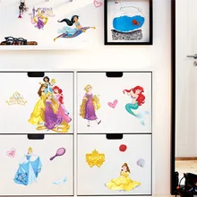 Мультфильм Принцесса Русалка Фея Дети Спальня чашки украшения наклейки на стену Наклейка художественная Фреска DIY подарок для девочек