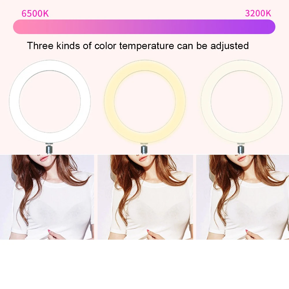 Светодиодный кольцевой светильник 6,5 дюймов для студийной фотосъемки, Селфи, тату, заполняющий светильник, черный, 10 Вт, для Vedio, макияж, тату, аксессуары