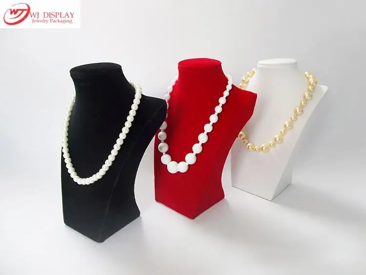 

Portable High Rank Red/Black/White Small Mannequin 22CM Jewelry Display Stand Holder Rack Long Pendant Necklace Chain Organizer