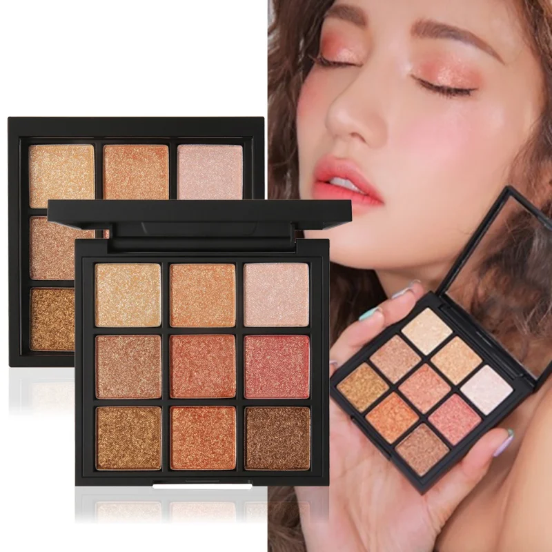 

9 Colors Shimmer Eyeshadow Palette Long Lasting Waterproof Baked Eye Shadow Makeup Palette Cosmetics