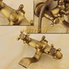 Antique Brass Wall Mounted Mixer Valve Rainfall Shower Faucet Complete Sets + 8