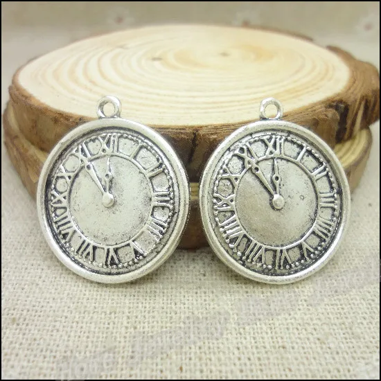 

40 pcs Charms Steampunk clock watch face Pendant Tibetan silver Zinc Alloy Fit Bracelet Necklace DIY Metal Jewelry Findings