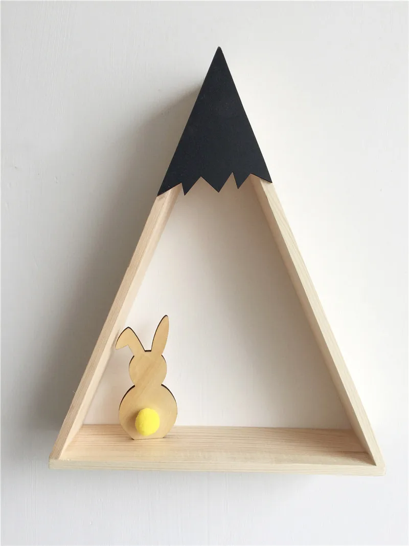 INS домашний декор деревянные фигурки в форме кролика украшения детской комнаты наклейки на стену - Цвет: Yellow
