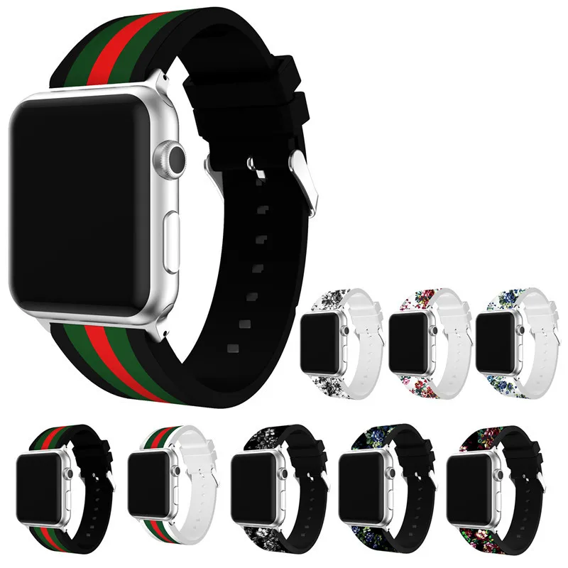 

Soft Silicone Watchband For Apple Watch Strap 4/3/2/1 Sport Bracelet wristbands belt correa Accessories For Iwatch 44/42/40/38mm