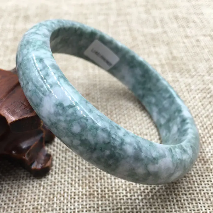 

free shipping 62mm Certified Grade "A" Natural Green Jadeite Gems Bracelet Bangle 043422