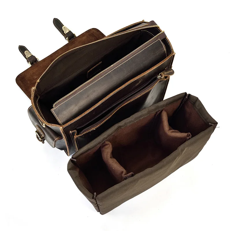 MAHEU, винтажная кожаная сумка через плечо для камеры, портфель для профессиональной камеры, сумка-вкладыш, высший сорт, натуральная кожа, Crazy Horse