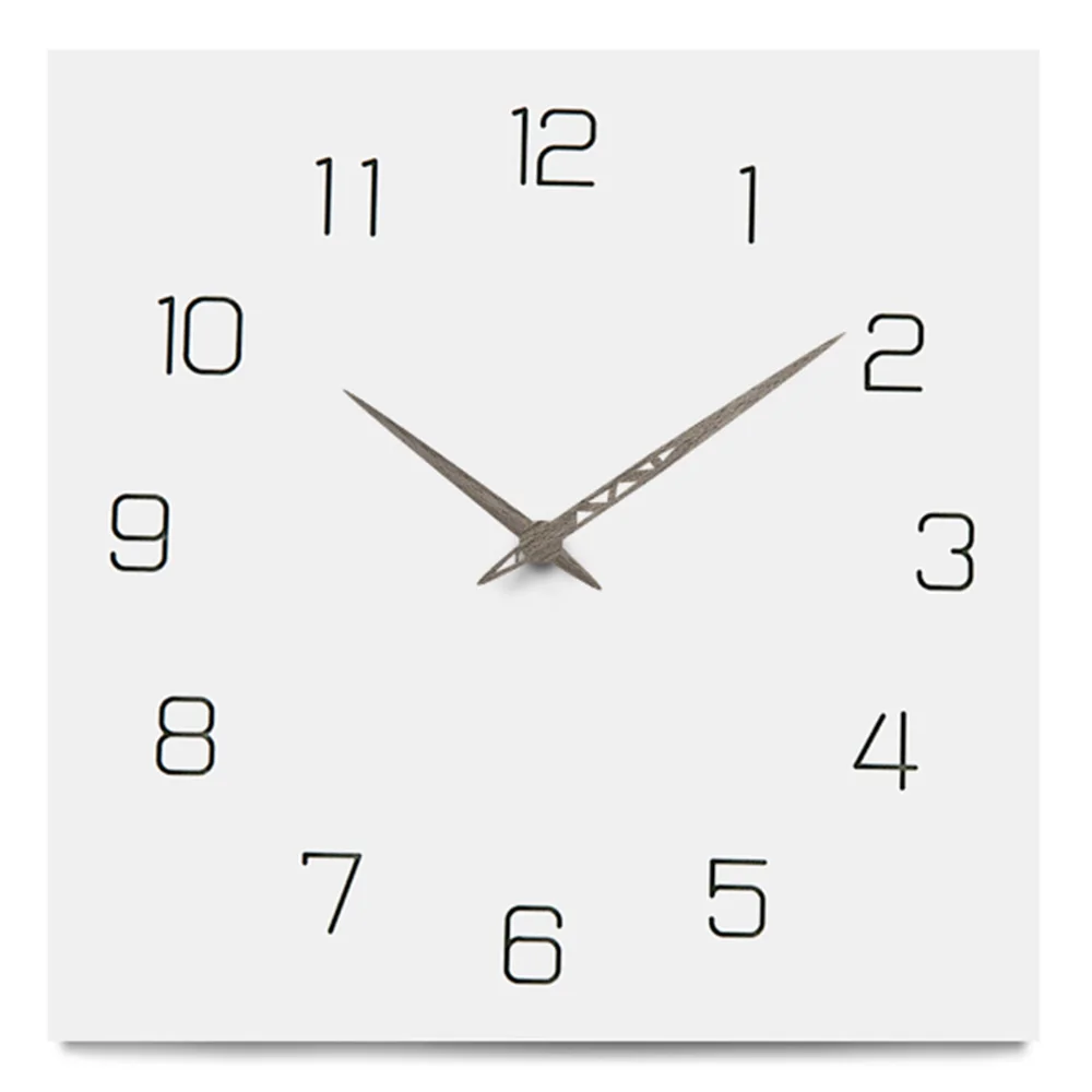

Nordic Style Wooden Clock Bedroom Children's Room Square Mute Clock Wooden Wall Decoration Home Ornaments YC4862
